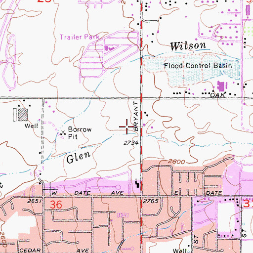 Topographic Map of California Department of Forestry and Fire Protection Station 13 - Yucaipa City Fire Department, CA