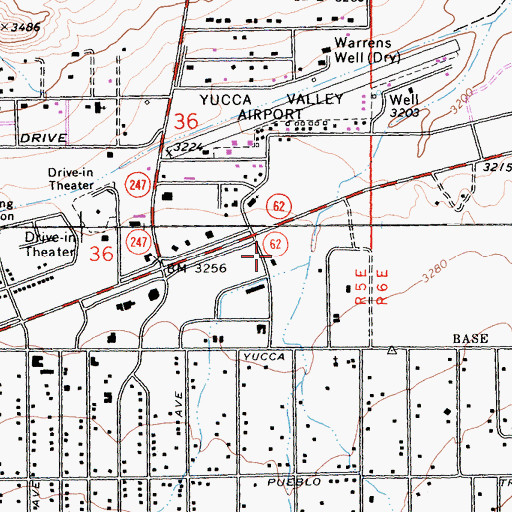 Topographic Map of California Department of Forestry and Fire Protection Station 14 - Yucca Valley, CA