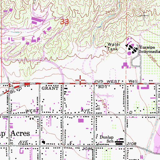 Topographic Map of California Department of Forestry and Fire Protection Station 18 - Crafton Hills, CA