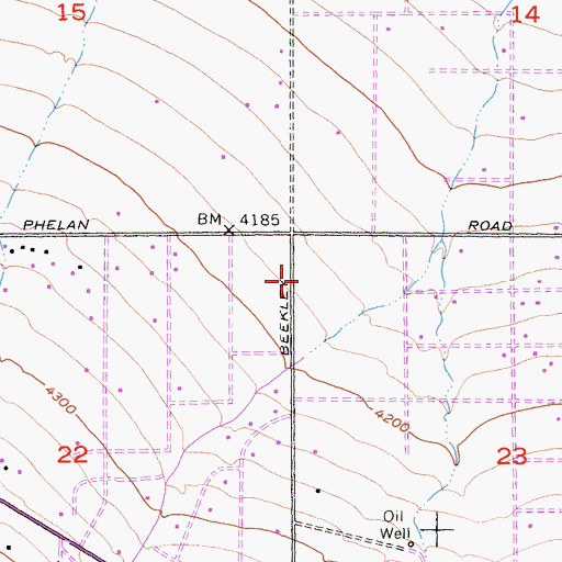 Topographic Map of San Bernardino County Fire Department Station 10 Phelan, CA