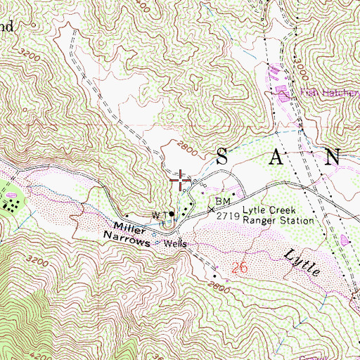 Topographic Map of San Bernardino National Forest Cajon Ranger Station - Station 31, CA