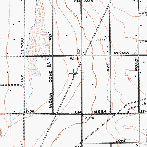 Topographic Map of Twentynine Palms Fire Department Station 422 Desert Heights, CA