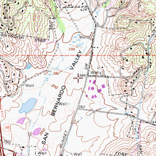 Topographic Map of Escondido Fire Department Station 4, CA