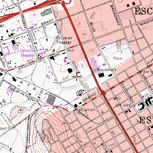 Topographic Map of Escondido Fire Department Station 1, CA