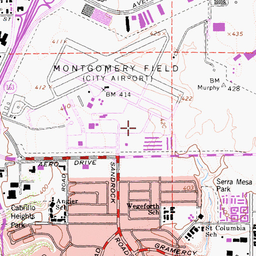 Topographic Map of San Diego Fire - Rescue Department Helibase, CA