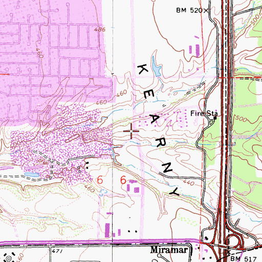 Topographic Map of San Diego Fire - Rescue Department Station 44, CA