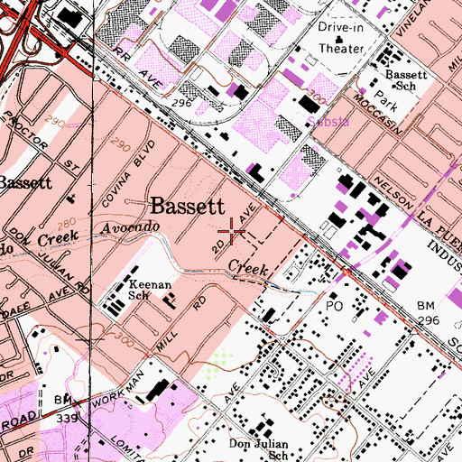 Topographic Map of Los Angeles County Fire Department Station 87, CA