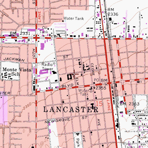 Topographic Map of Los Angeles County Fire Department Station 33, CA