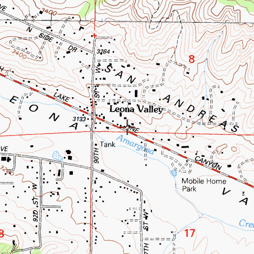 Topographic Map of Los Angeles County Fire Department Station 140, CA