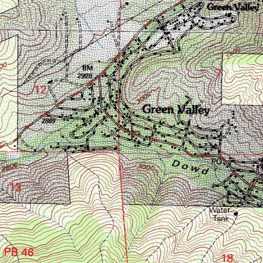 Topographic Map of Los Angeles County Fire Department Station 157, CA