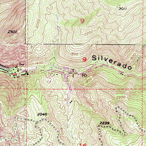 Topographic Map of Orange County Fire Authority Station 14, CA