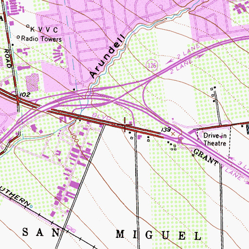Topographic Map of Ventura City Fire Department Station 5, CA