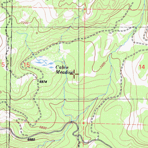 Topographic Map of Cabin Meadow, CA