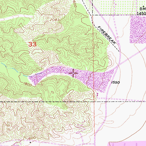 Topographic Map of Riverside County Fire Department Station 85 - McVicker Park, CA