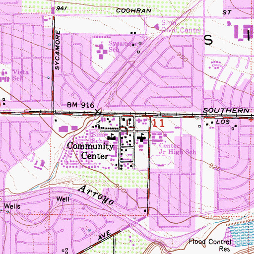 Topographic Map of Ventura County Fire Protection District Station 41, CA