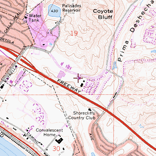 Topographic Map of Orange County Fire Authority Station 50, CA