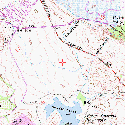 Topographic Map of Orange Fire Department Station 7, CA