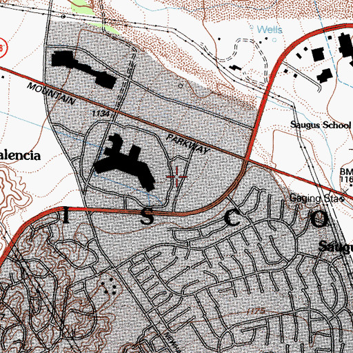 Topographic Map of Los Angeles County Fire Department Station 126, CA