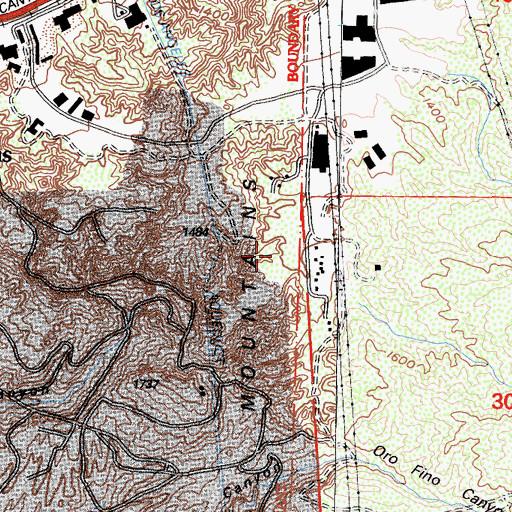 Topographic Map of Los Angeles County Fire Department Station 104, CA