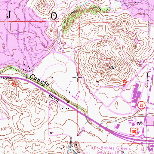 Topographic Map of Ventura County Fire Protection District Station 30 Civic Center, CA
