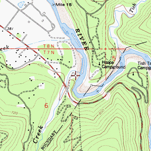 Topographic Map of Campbell Creek, CA