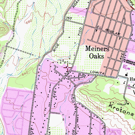 Topographic Map of Ventura County Fire Protection District Station 22 Meiners Oaks, CA