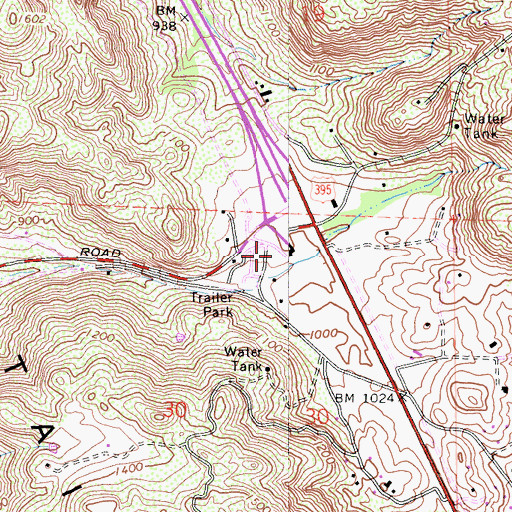 Topographic Map of California Department of Forestry and Fire Protection Station 12 Escondido, CA