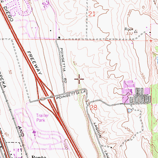 Topographic Map of arlsbad Fire Department Station 4, CA