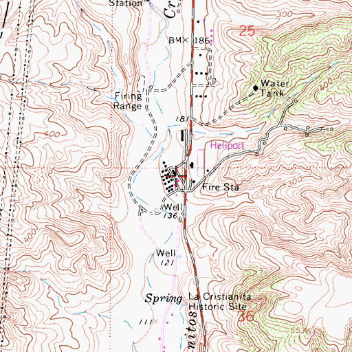 Topographic Map of Camp Pendleton Fire Station 8, CA