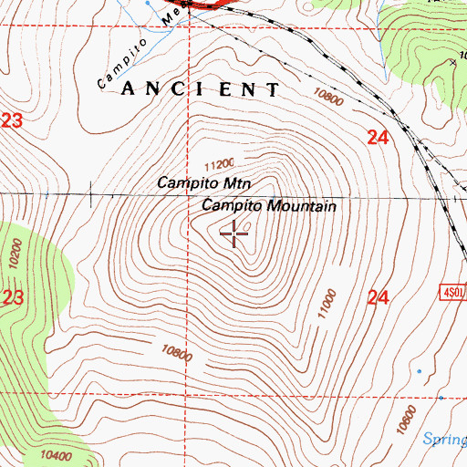 Topographic Map of Campito Mountain, CA