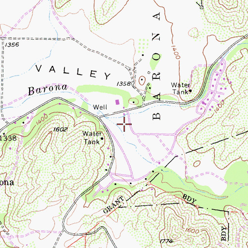 Topographic Map of Barona Fire Protection District Station 27, CA