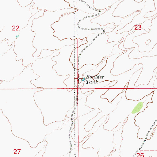 Topographic Map of Boulder Tank, AZ