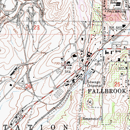 Topographic Map of Camp Pendleton Fire Station 9, CA
