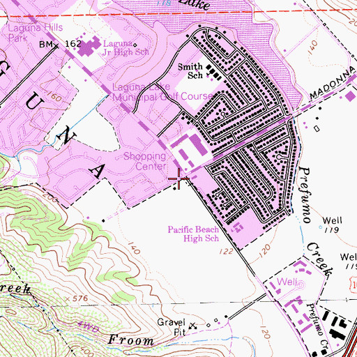 Topographic Map of San Luis Obispo City Fire Department Station 4, CA