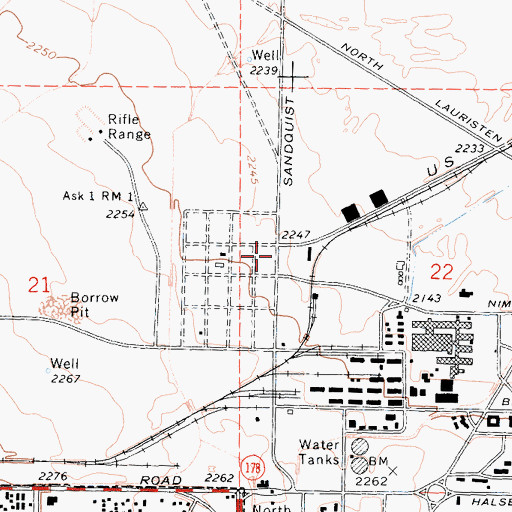 Topographic Map of China Lake Naval Air Weapons Fire Department Station 4, CA