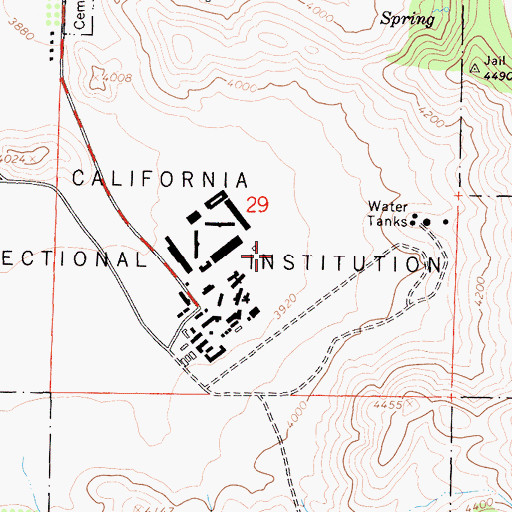 Topographic Map of California Correctional Institution Fire Department Station 916, CA