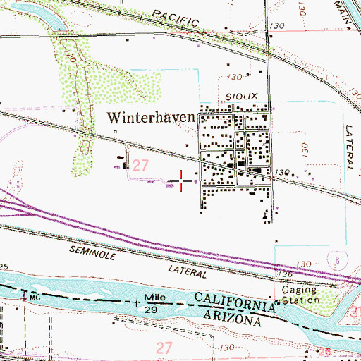 Topographic Map of Winterhaven Fire Protection District, CA