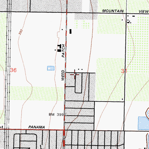 Topographic Map of Kern County Fire Department Station 51 Lamont, CA