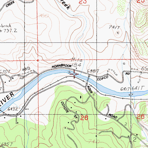 Topographic Map of Cape Horn Creek, CA