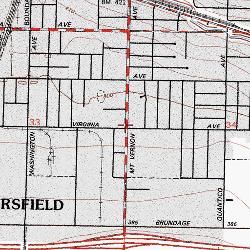 Topographic Map of Kern County Fire Department Station 41 Virginia Colony, CA