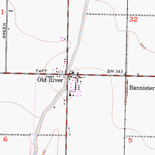 Topographic Map of Kern County Fire Department Old River Station 53, CA