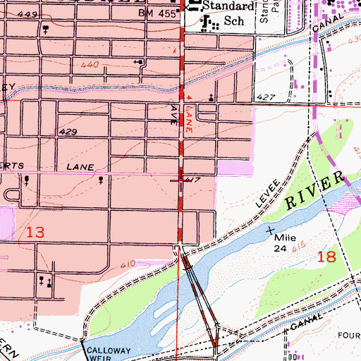 Topographic Map of Kern County Fire Department Station 64 - River View, CA