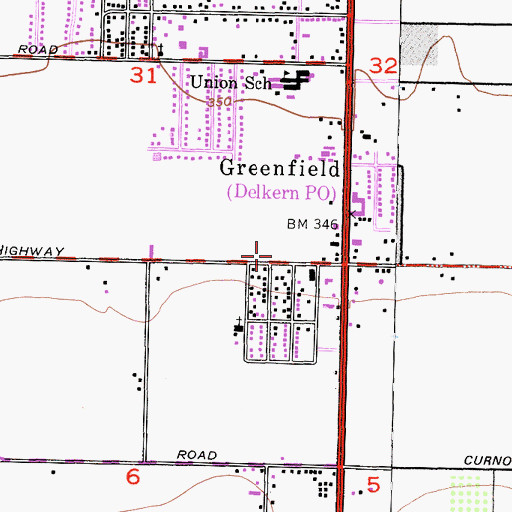 Topographic Map of Kern County Fire Department Station 52 Greenfield, CA