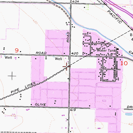 Topographic Map of Kern County Fire Department Station 61 Norris, CA