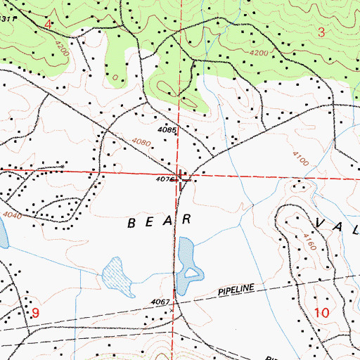 Topographic Map of Kern County Fire Department Station 16 - Bear Valley, CA