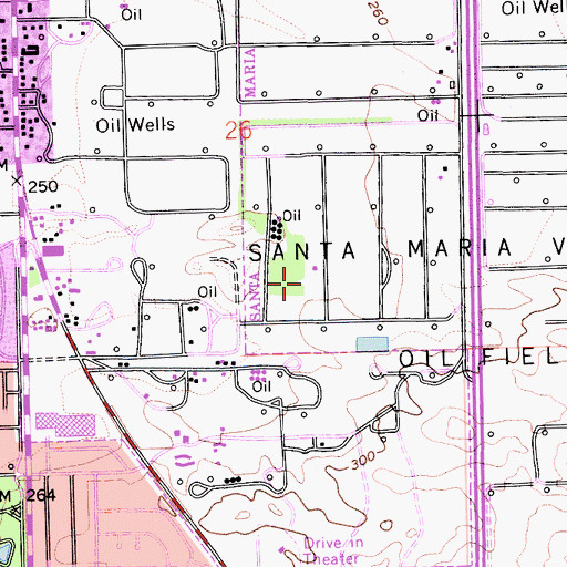 Topographic Map of Santa Maria Fire Department Station 4, CA