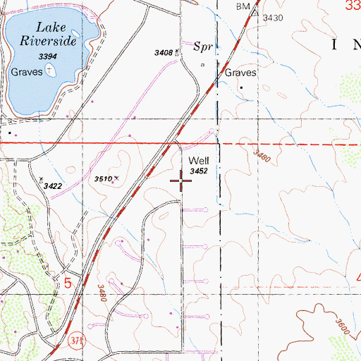 Topographic Map of Cal Fire Station 77, CA