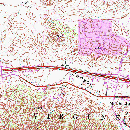 Topographic Map of Los Angeles County Fire Department Station 89, CA