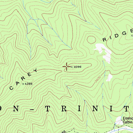 Topographic Map of Carey Ridge, CA
