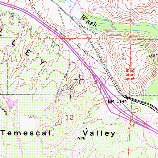 Topographic Map of Riverside County Fire Department Station 64 - Sycamore Creek, CA